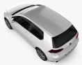 Volkswagen Golf Mk7 3门 2016 3D模型 顶视图