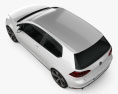 Volkswagen Golf 3-Türer GTI 2016 3D-Modell Draufsicht