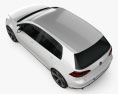 Volkswagen Golf 5 puertas GTI 2016 Modelo 3D vista superior