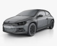 Volkswagen Scirocco 2014 3D-Modell wire render