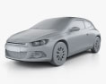 Volkswagen Scirocco 2014 3Dモデル clay render