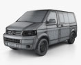 Volkswagen Transporter (T5) Kombi 2014 3D-Modell wire render