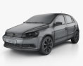 Volkswagen Gol 2015 Modèle 3d wire render