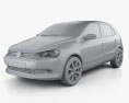 Volkswagen Gol 2015 3d model clay render