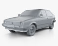 Volkswagen Polo 쿠페 1994 3D 모델  clay render