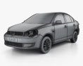 Volkswagen Polo Vivo 轿车 2014 3D模型 wire render