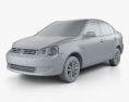 Volkswagen Polo Vivo 세단 2014 3D 모델  clay render