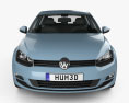 Volkswagen Golf 5ドア HQインテリアと 2016 3Dモデル front view