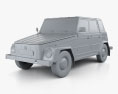 Volkswagen Type 181 1973 Modello 3D clay render