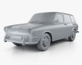 Volkswagen Type 3 (1600) variant 1965 3d model clay render