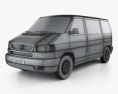 Volkswagen Transporter (T4) Caravelle 2003 3D模型 wire render