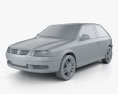 Volkswagen Gol 2008 3D-Modell clay render