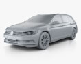 Volkswagen Passat (B8) variant 2017 Modello 3D clay render