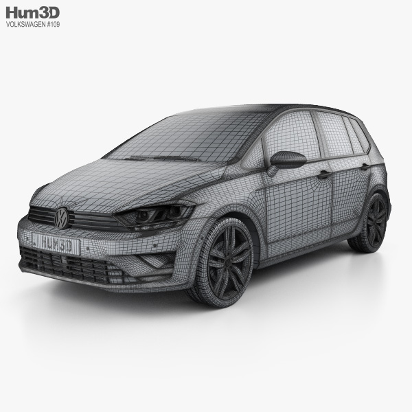 flydende Revolutionerende Albany Volkswagen Golf Sportsvan 2016 3D model - Download Vehicles on 3DModels.org