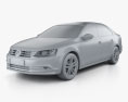 Volkswagen Jetta HQインテリアと 2018 3Dモデル clay render