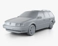 Volkswagen Passat (B3) variant 1993 3d model clay render