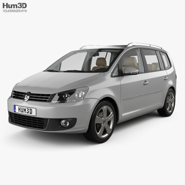 Volkswagen Touran с детальным интерьером 2014 3D модель