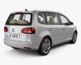 Volkswagen Touran with HQ interior 2014 3d model back view