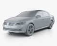 Volkswagen Passat (B7) з детальним інтер'єром 2014 3D модель clay render