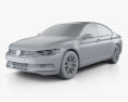 Volkswagen Passat (B8) Седан с детальным интерьером 2017 3D модель clay render