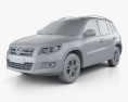 Volkswagen Tiguan Sport & Style インテリアと 2017 3Dモデル clay render