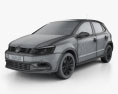 Volkswagen Polo 5ドア 2017 3Dモデル wire render