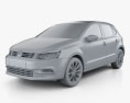 Volkswagen Polo 5 portes 2017 Modèle 3d clay render