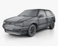 Volkswagen Golf 1997 3D-Modell wire render