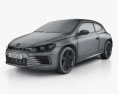 Volkswagen Scirocco R 2018 3D-Modell wire render