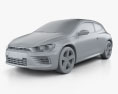 Volkswagen Scirocco R 2018 3Dモデル clay render