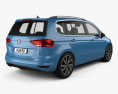 Volkswagen Touran 2018 3D-Modell Rückansicht