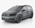 Volkswagen Touran 2018 3D-Modell wire render
