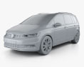 Volkswagen Touran 2018 3D 모델  clay render