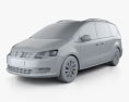 Volkswagen Sharan 2019 3d model clay render