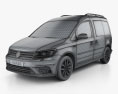 Volkswagen Caddy Highline 2018 3D模型 wire render