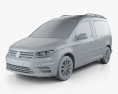 Volkswagen Caddy Highline 2018 3D模型 clay render