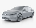 Volkswagen Passat R-line (B8) 轿车 2018 3D模型 clay render