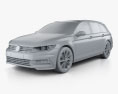 Volkswagen Passat (B8) variant R-Line 2019 Modello 3D clay render