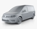Volkswagen Caddy Maxi Fourgon 2018 Modèle 3d clay render