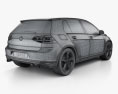 Volkswagen Golf GTI 5ドア ハッチバック HQインテリアと 2016 3Dモデル