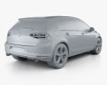 Volkswagen Golf GTI 5도어 해치백 인테리어 가 있는 2016 3D 모델 