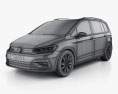 Volkswagen Touran R-Line 2018 3D-Modell wire render