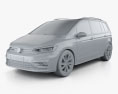 Volkswagen Touran R-Line 2018 3D-Modell clay render