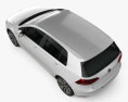 Volkswagen e-Golf 2017 3d model top view