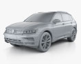 Volkswagen Tiguan 2017 Modèle 3d clay render