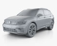 Volkswagen Tiguan R-line 2017 Modèle 3d clay render