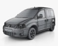 Volkswagen Caddy 2010 3D модель wire render