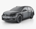 Volkswagen Golf Alltrack 2018 3d model wire render