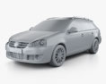 Volkswagen Golf Variant 1997 3Dモデル clay render