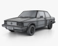 Volkswagen Jetta 2ドア 1979 3Dモデル wire render